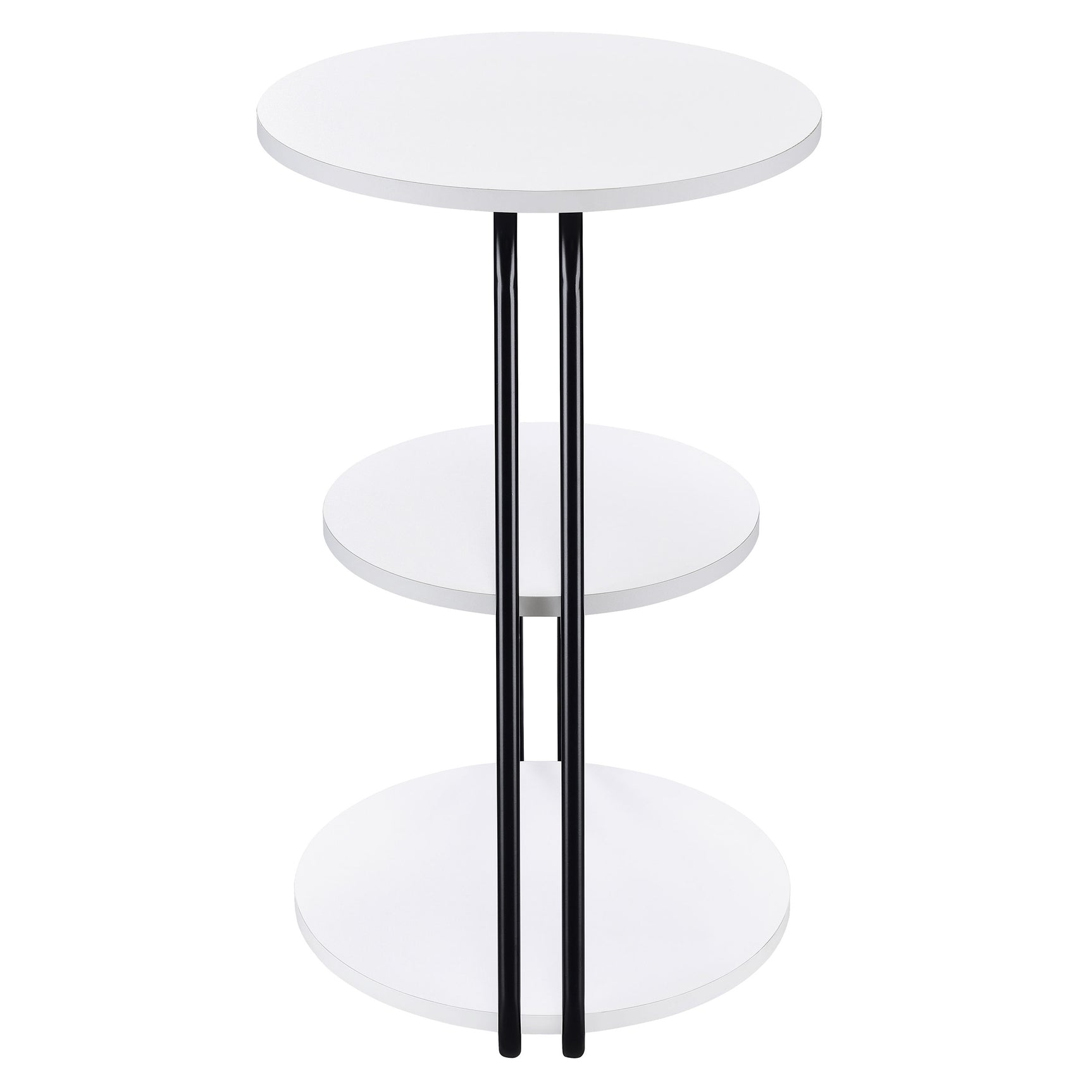 Hilly 3-tier Round Accent Side Table White and Black - Tampa Furniture Outlet