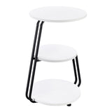 Hilly 3-tier Round Accent Side Table White and Black - Tampa Furniture Outlet