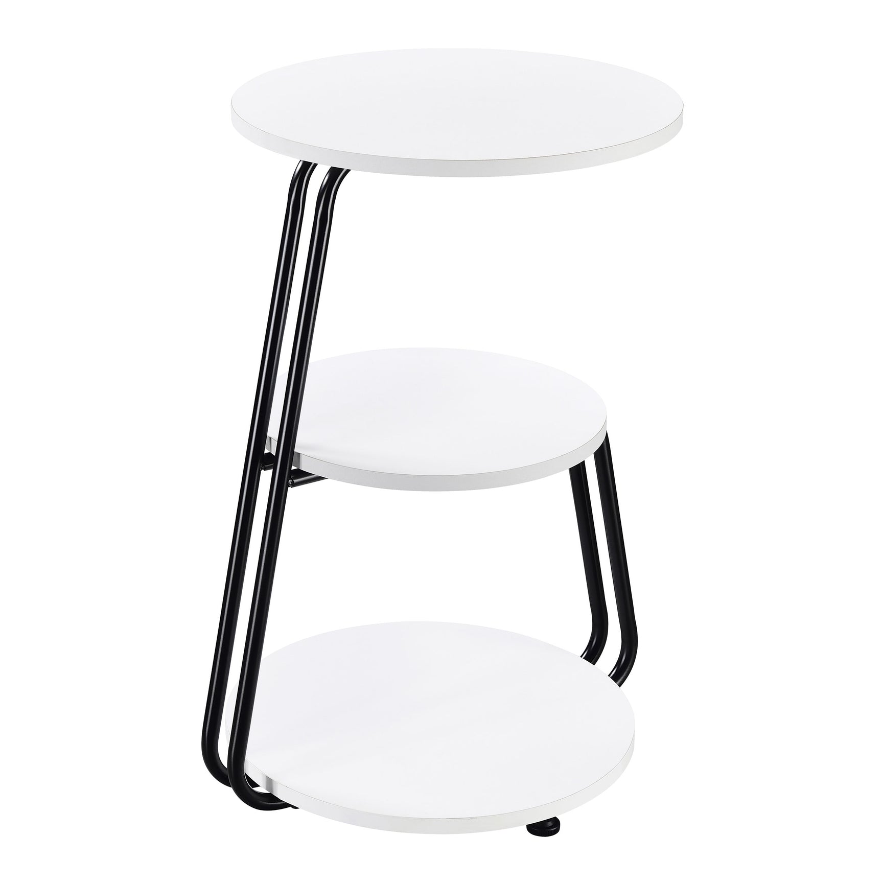 Hilly 3-tier Round Accent Side Table White and Black - Tampa Furniture Outlet