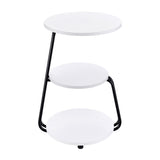 Hilly 3-tier Round Accent Side Table White and Black - Tampa Furniture Outlet