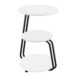 Hilly 3-tier Round Accent Side Table White and Black - Tampa Furniture Outlet