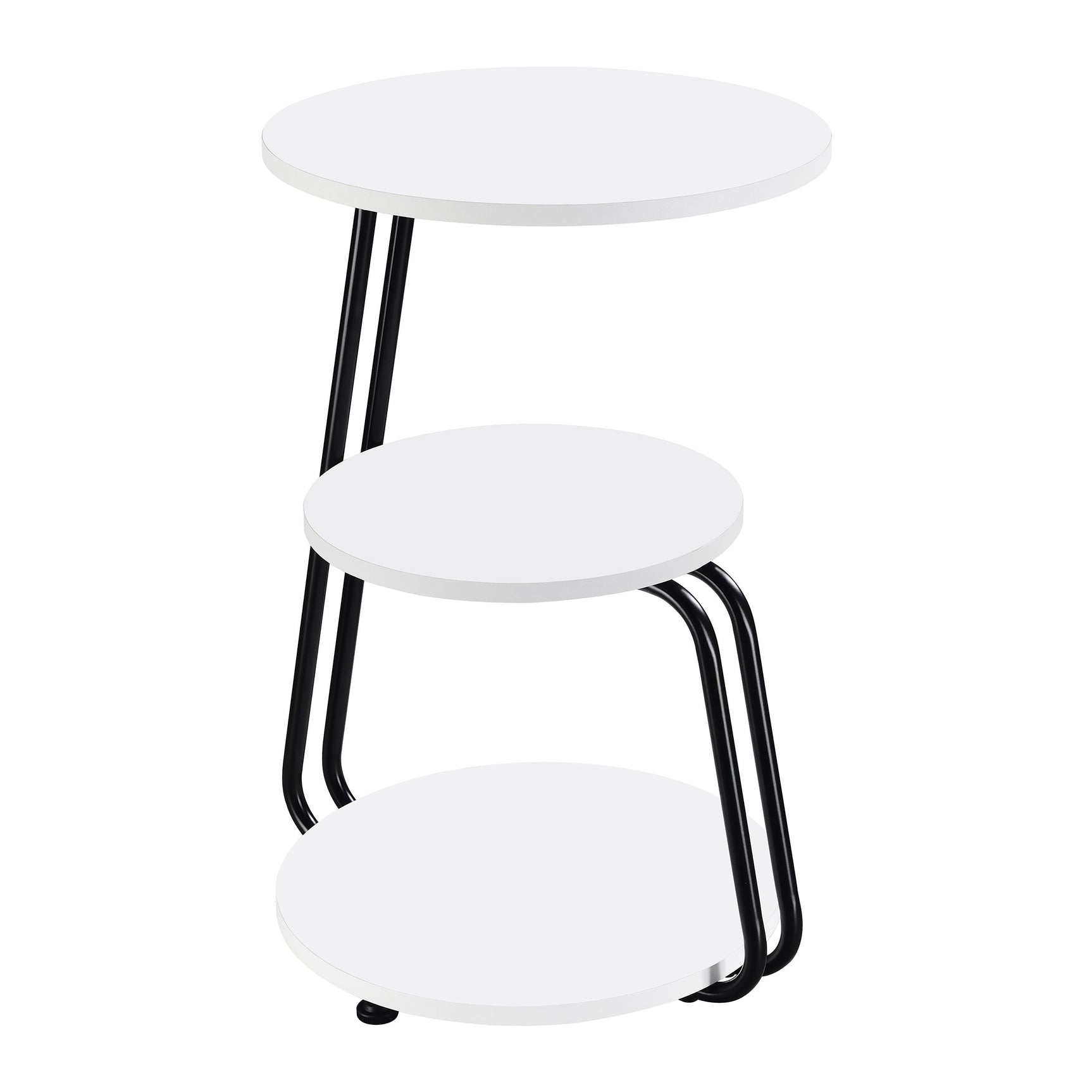 Hilly 3-tier Round Accent Side Table White and Black - Tampa Furniture Outlet