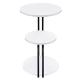 Hilly 3-tier Round Accent Side Table White and Black - Tampa Furniture Outlet