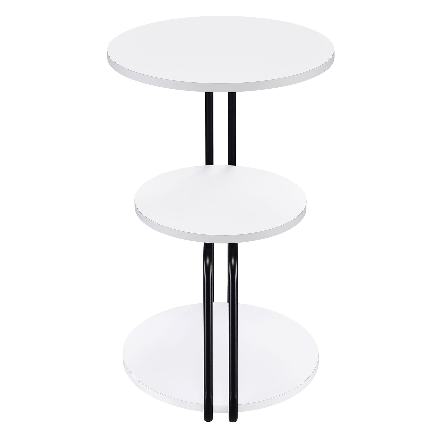 Hilly 3-tier Round Accent Side Table White and Black - Tampa Furniture Outlet