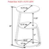 Hilly 3-tier Round Accent Side Table White and Black - Tampa Furniture Outlet