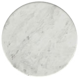 Berkeley Round Marble Top Side Table White and Brown - Tampa Furniture Outlet