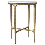 Tampa Furniture Outlet - Coaster - Baldwin Round Marble Top Side Table White and Gold - 930081