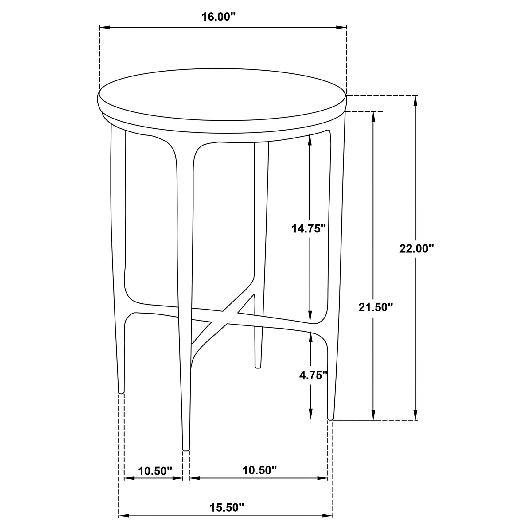 Baldwin Round Marble Top Side Table White and Gold - Tampa Furniture Outlet