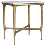 Tampa Furniture Outlet - Coaster - Baldwin Rectangular Marble Top Side Table White and Gold - 930091