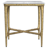 Baldwin Rectangular Marble Top Side Table White and Gold - Tampa Furniture Outlet