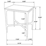 Baldwin Rectangular Marble Top Side Table White and Gold - Tampa Furniture Outlet