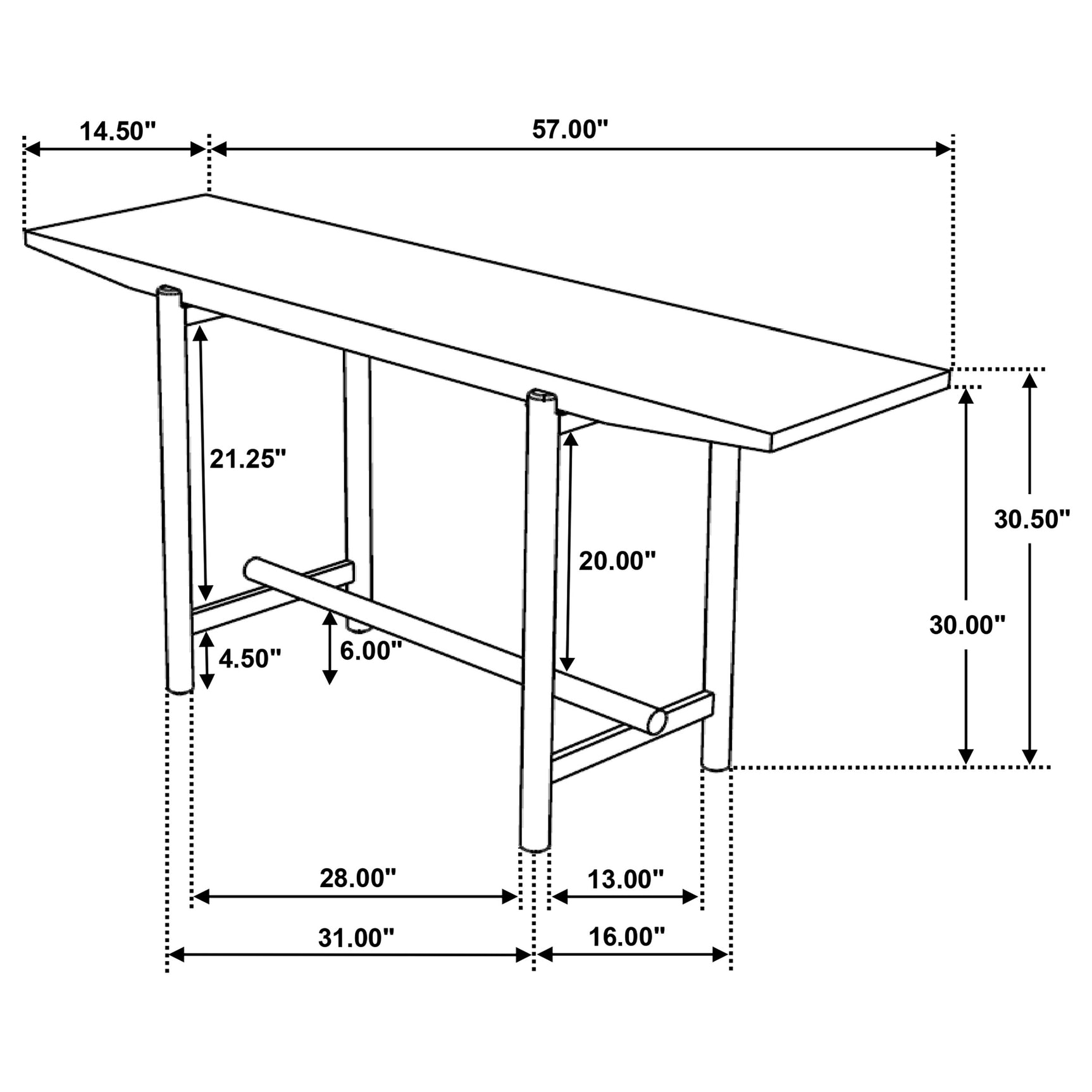 Darius Solid Wood Entryway Console Table Natural Mango - Tampa Furniture Outlet