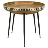 Ollie 2-piece Solid Wood Bone Inlay Nesting Table Natural - Tampa Furniture Outlet