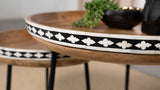 Ollie 2-piece Solid Wood Bone Inlay Nesting Table Natural - Tampa Furniture Outlet