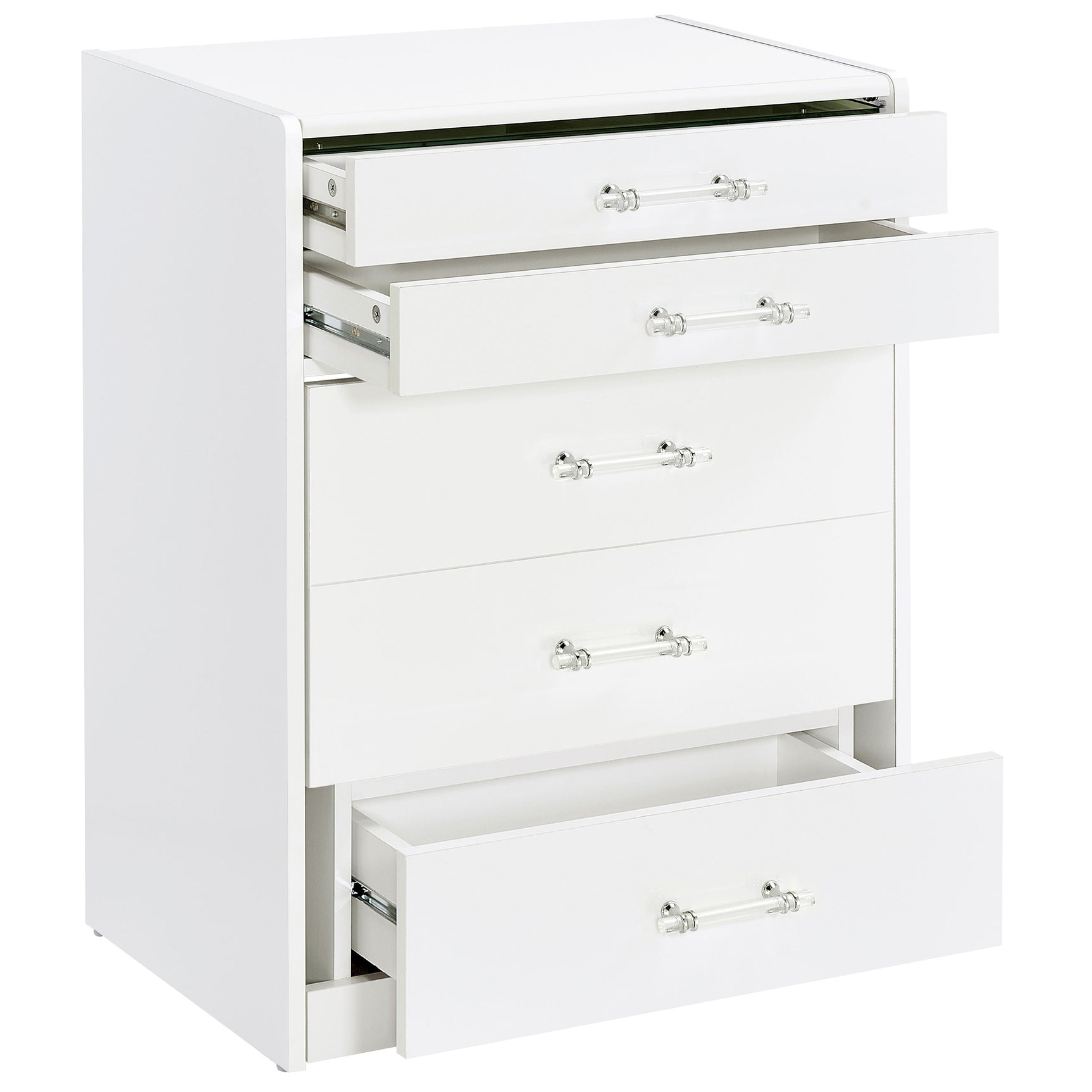 Danbury 3-drawer Makeup Vanity & Stool Set White High Gloss - Tampa Furniture Outlet