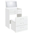 Tampa Furniture Outlet - Coaster - Danbury 3-drawer Makeup Vanity & Stool Set White High Gloss - 930208
