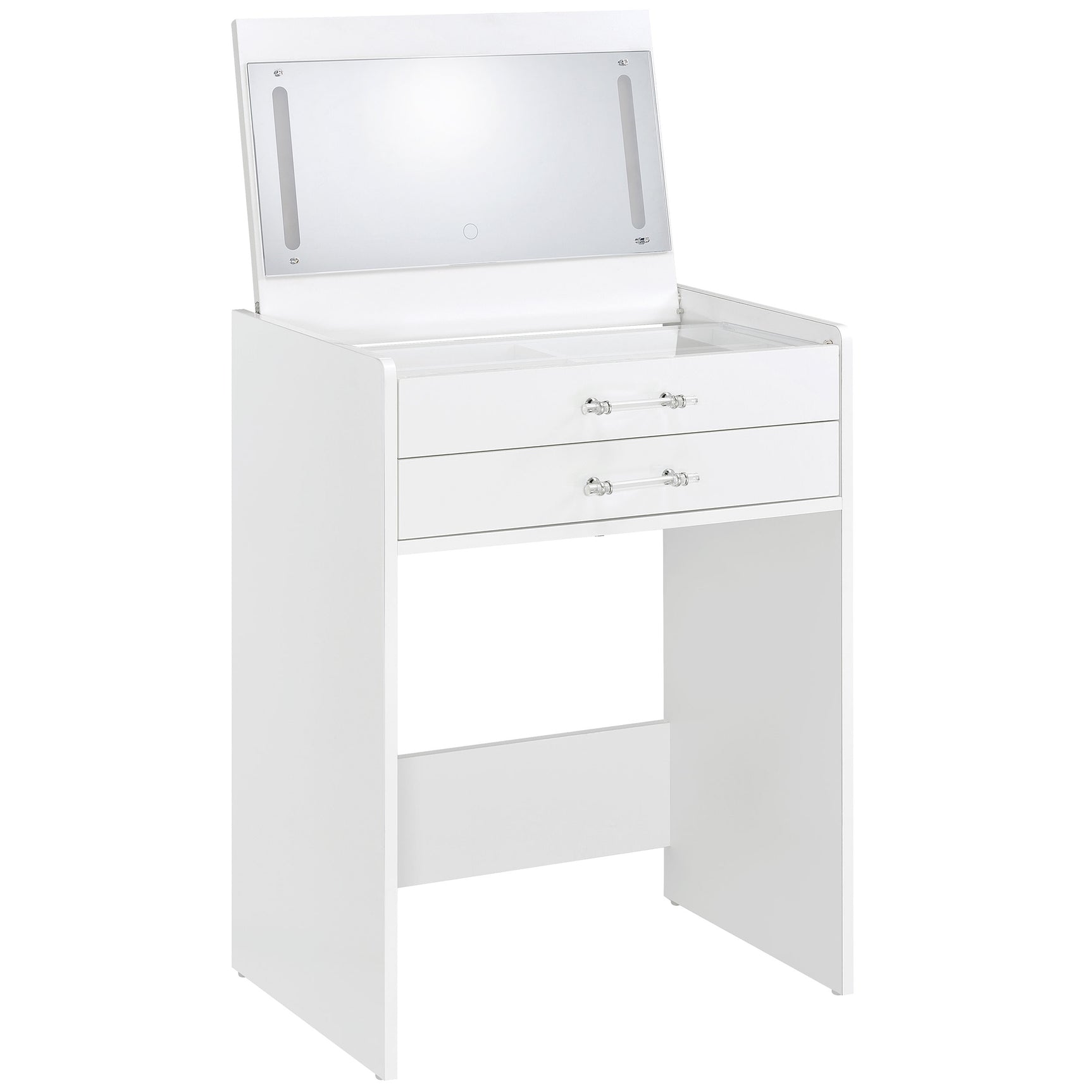 Danbury 3-drawer Makeup Vanity & Stool Set White High Gloss - Tampa Furniture Outlet