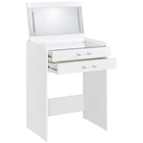 Danbury 3-drawer Makeup Vanity & Stool Set White High Gloss - Tampa Furniture Outlet