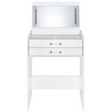 Danbury 3-drawer Makeup Vanity & Stool Set White High Gloss - Tampa Furniture Outlet