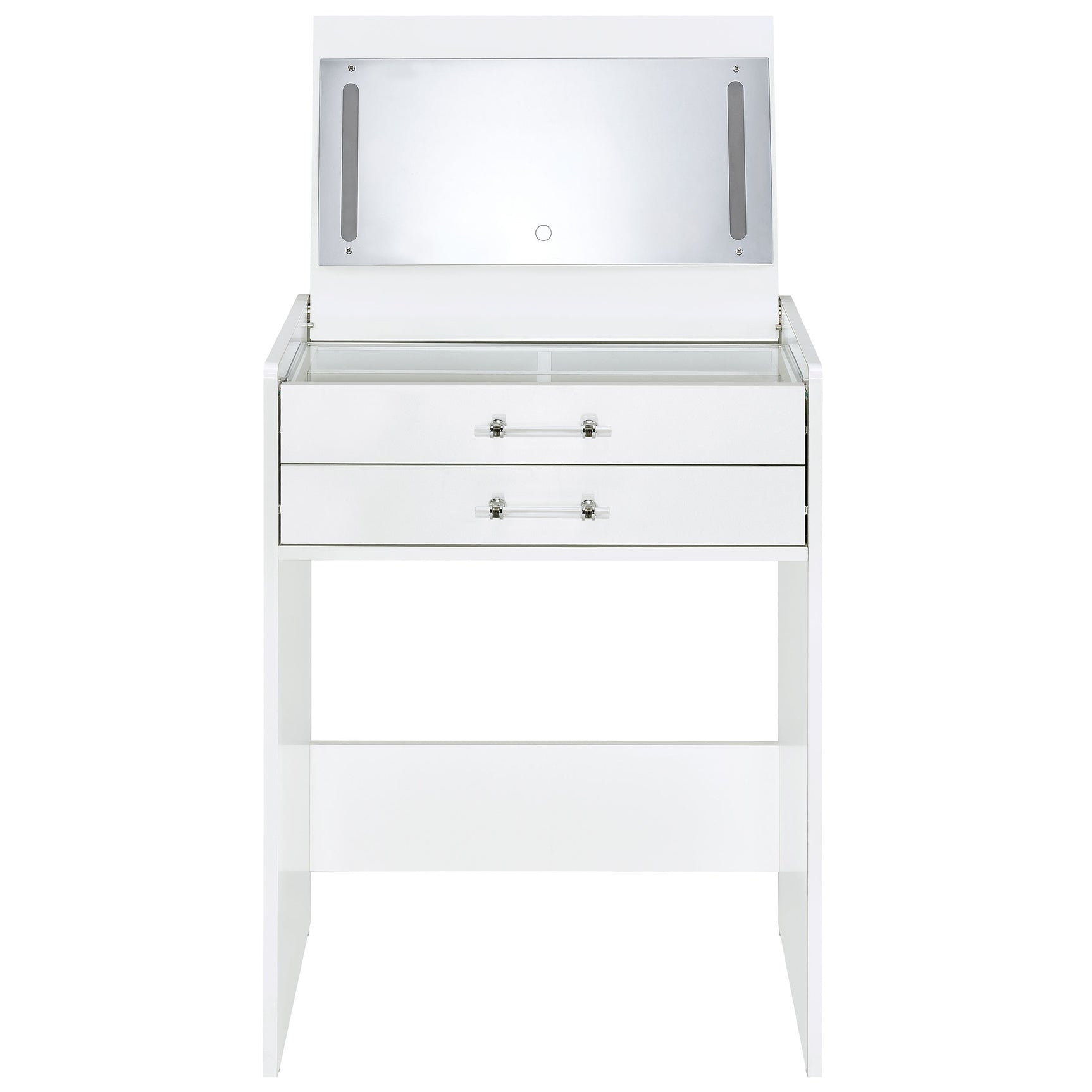 Danbury 3-drawer Makeup Vanity & Stool Set White High Gloss - Tampa Furniture Outlet