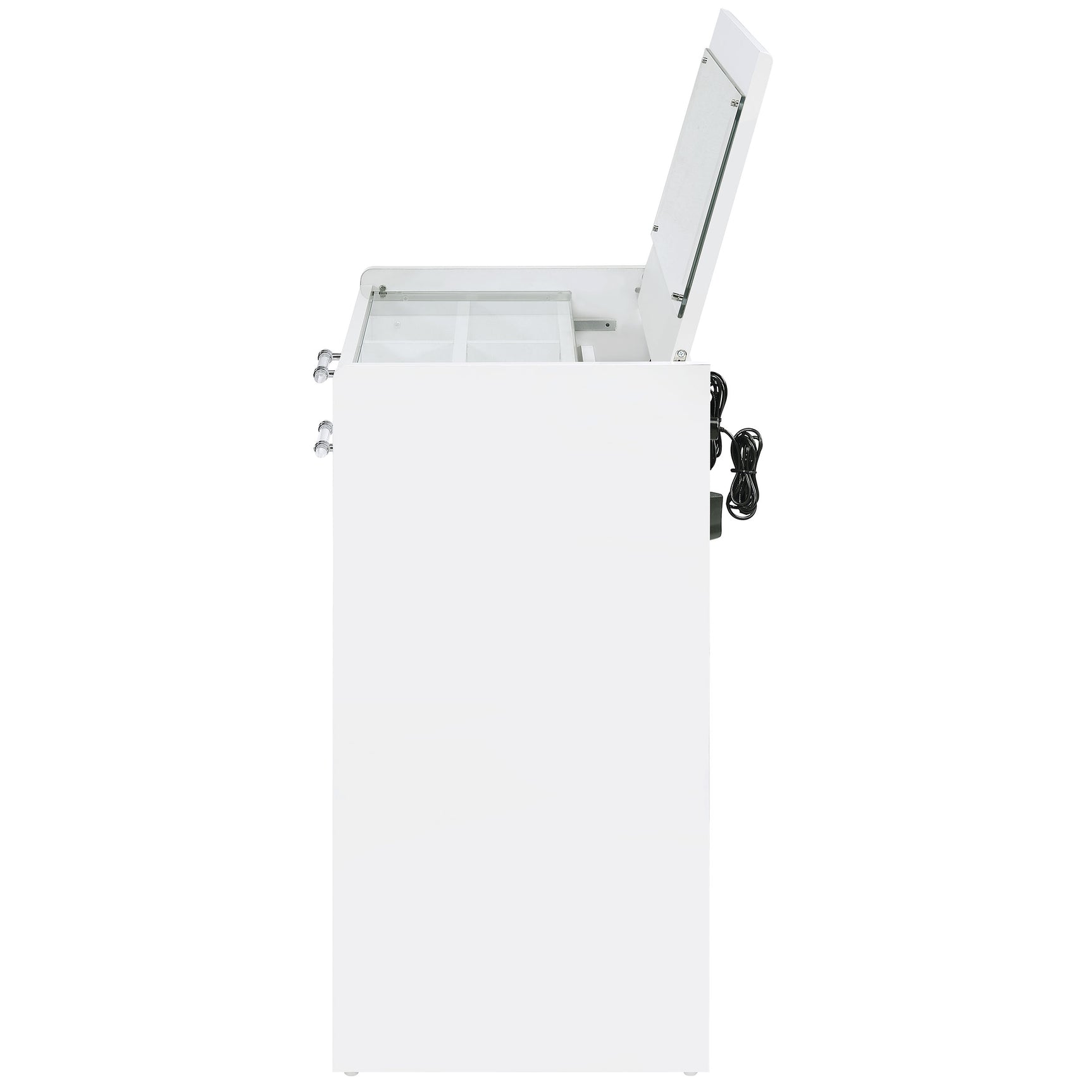Danbury 3-drawer Makeup Vanity & Stool Set White High Gloss - Tampa Furniture Outlet