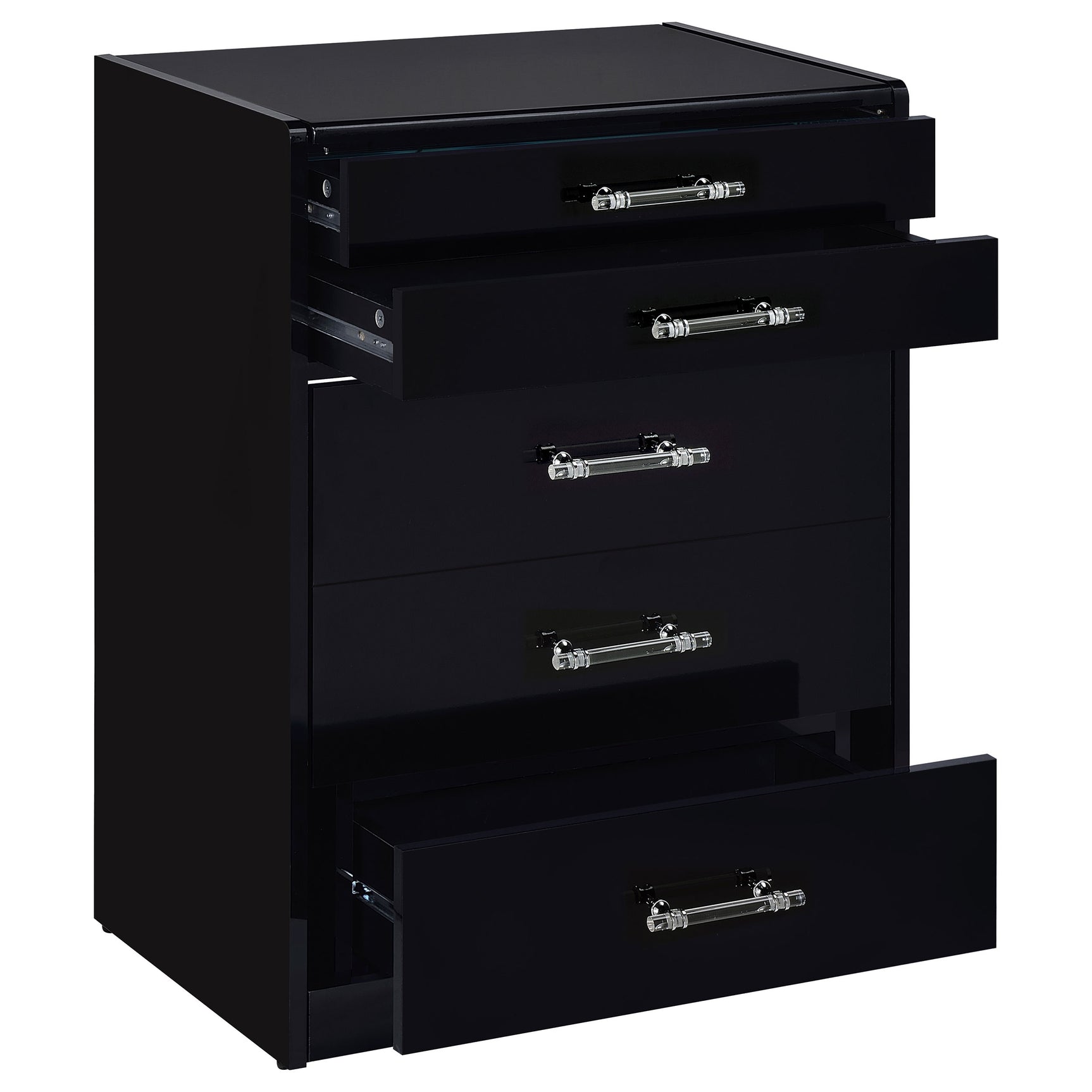 Danbury 3-drawer Makeup Vanity & Stool Set Black High Gloss - Tampa Furniture Outlet
