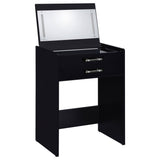 Danbury 3-drawer Makeup Vanity & Stool Set Black High Gloss - Tampa Furniture Outlet