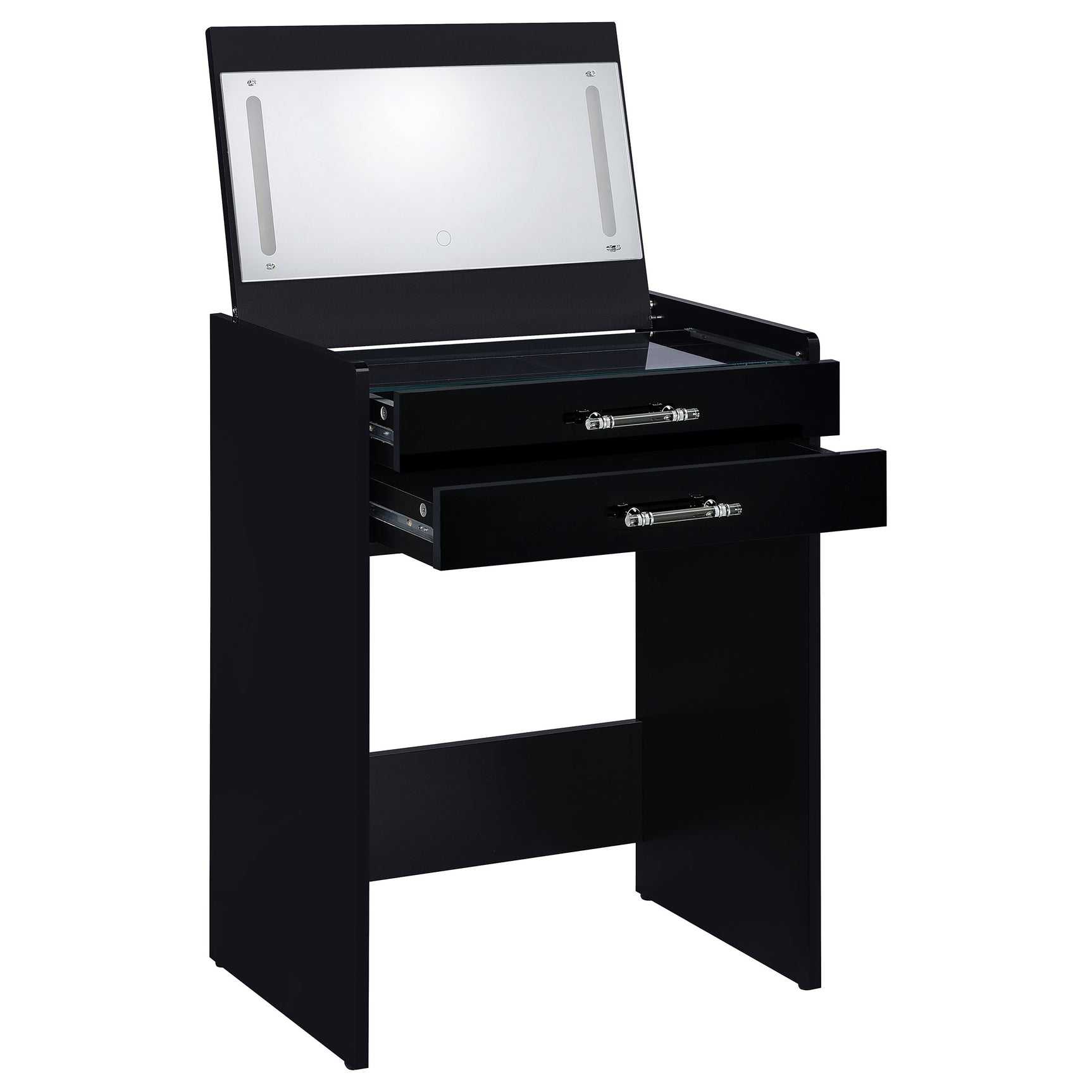 Danbury 3-drawer Makeup Vanity & Stool Set Black High Gloss - Tampa Furniture Outlet