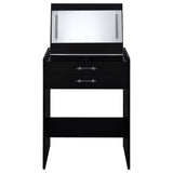Danbury 3-drawer Makeup Vanity & Stool Set Black High Gloss - Tampa Furniture Outlet