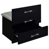 Danbury 3-drawer Makeup Vanity & Stool Set Black High Gloss - Tampa Furniture Outlet