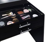 Danbury 3-drawer Makeup Vanity & Stool Set Black High Gloss - Tampa Furniture Outlet