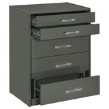 Danbury 3-drawer Makeup Vanity & Stool Set Grey High Gloss - Tampa Furniture Outlet