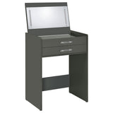 Danbury 3-drawer Makeup Vanity & Stool Set Grey High Gloss - Tampa Furniture Outlet
