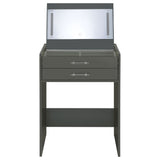 Danbury 3-drawer Makeup Vanity & Stool Set Grey High Gloss - Tampa Furniture Outlet