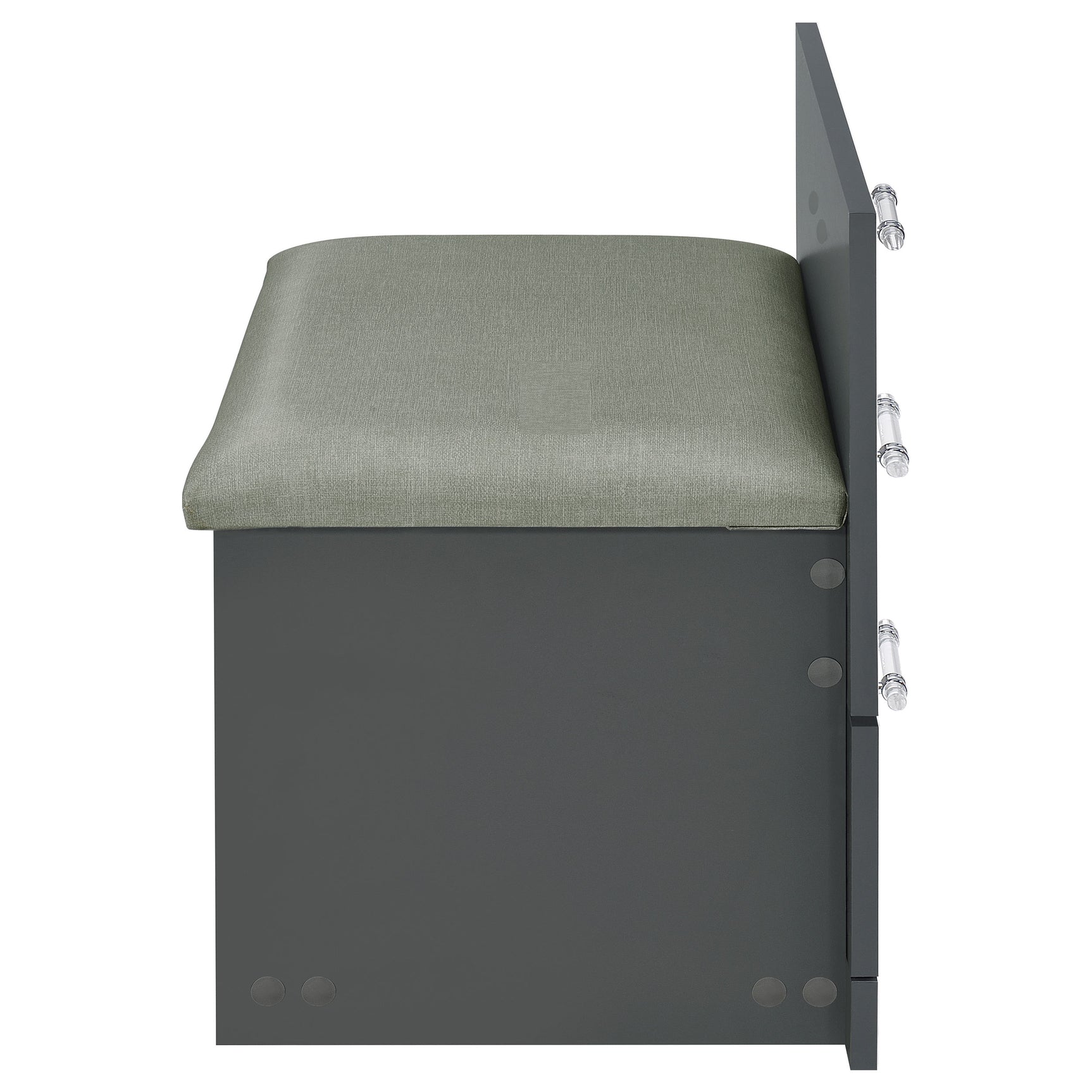 Danbury 3-drawer Makeup Vanity & Stool Set Grey High Gloss - Tampa Furniture Outlet