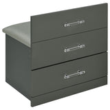 Danbury 3-drawer Makeup Vanity & Stool Set Grey High Gloss - Tampa Furniture Outlet