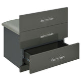 Danbury 3-drawer Makeup Vanity & Stool Set Grey High Gloss - Tampa Furniture Outlet