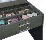 Danbury 3-drawer Makeup Vanity & Stool Set Grey High Gloss - Tampa Furniture Outlet