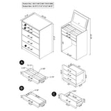 Danbury 3-drawer Makeup Vanity & Stool Set Grey High Gloss - Tampa Furniture Outlet