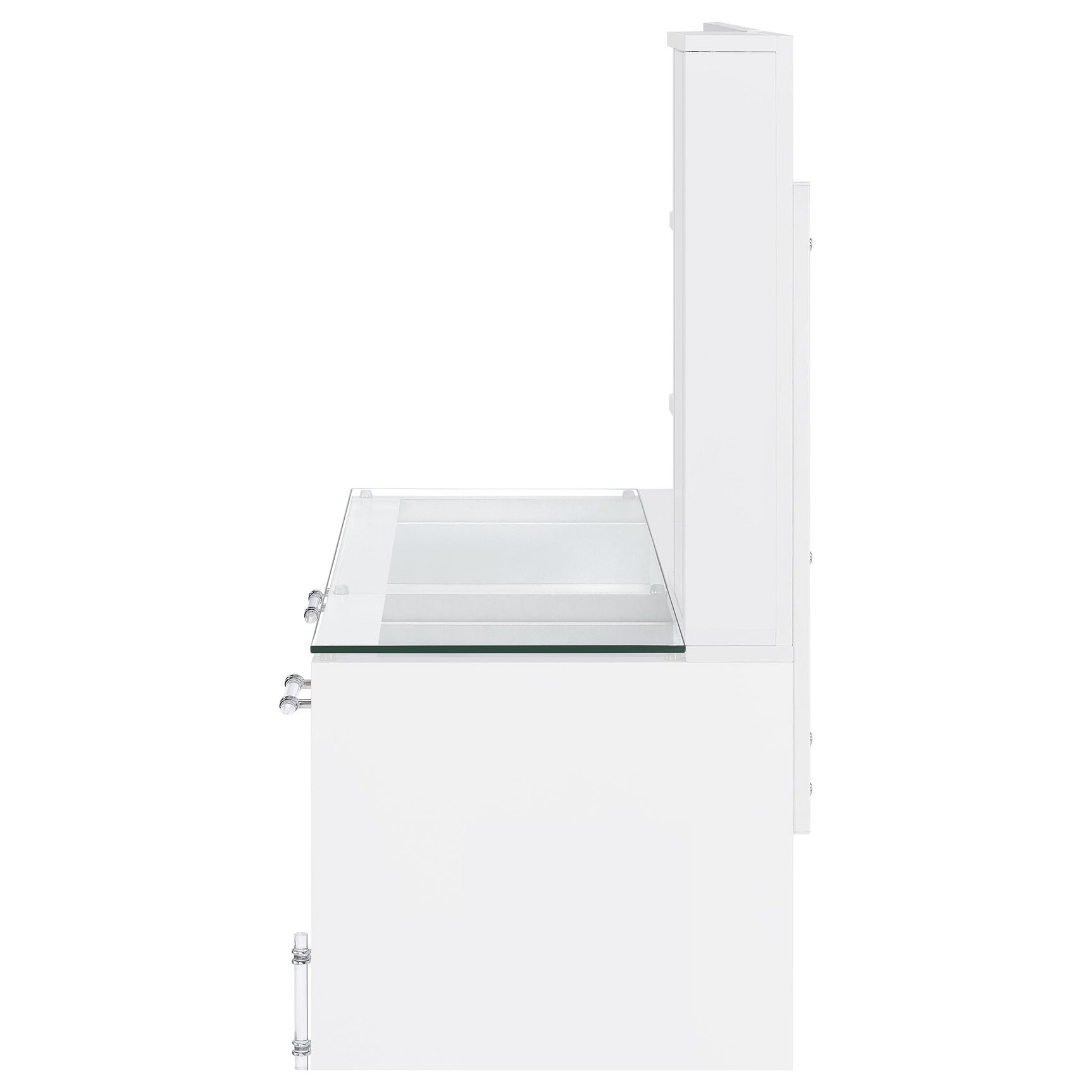 Flora 2-drawer Vanity Set with LED Mirror White High Gloss - Tampa Furniture Outlet
