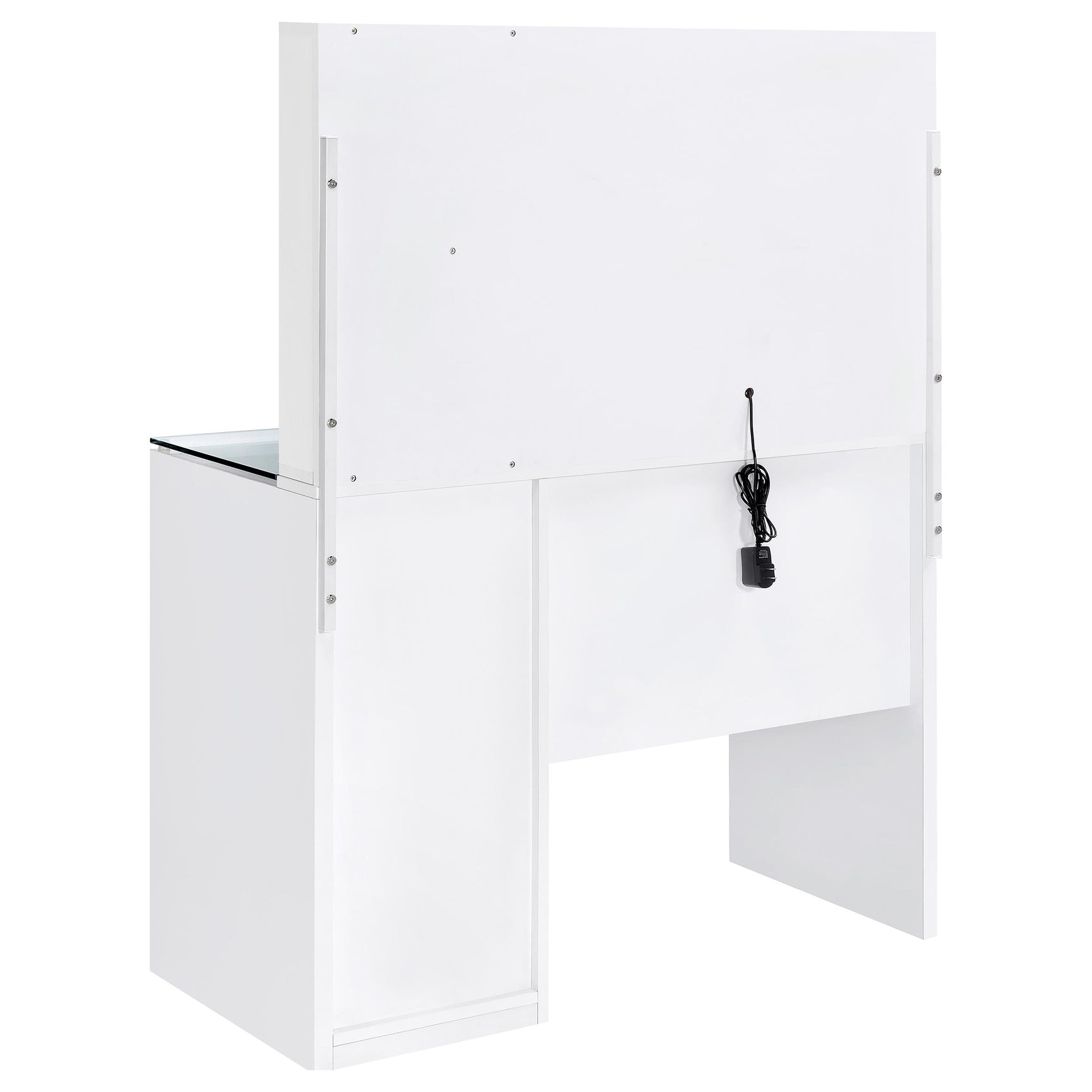 Flora 2-drawer Vanity Set with LED Mirror White High Gloss - Tampa Furniture Outlet