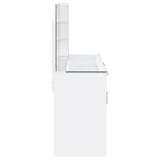 Flora 2-drawer Vanity Set with LED Mirror White High Gloss - Tampa Furniture Outlet