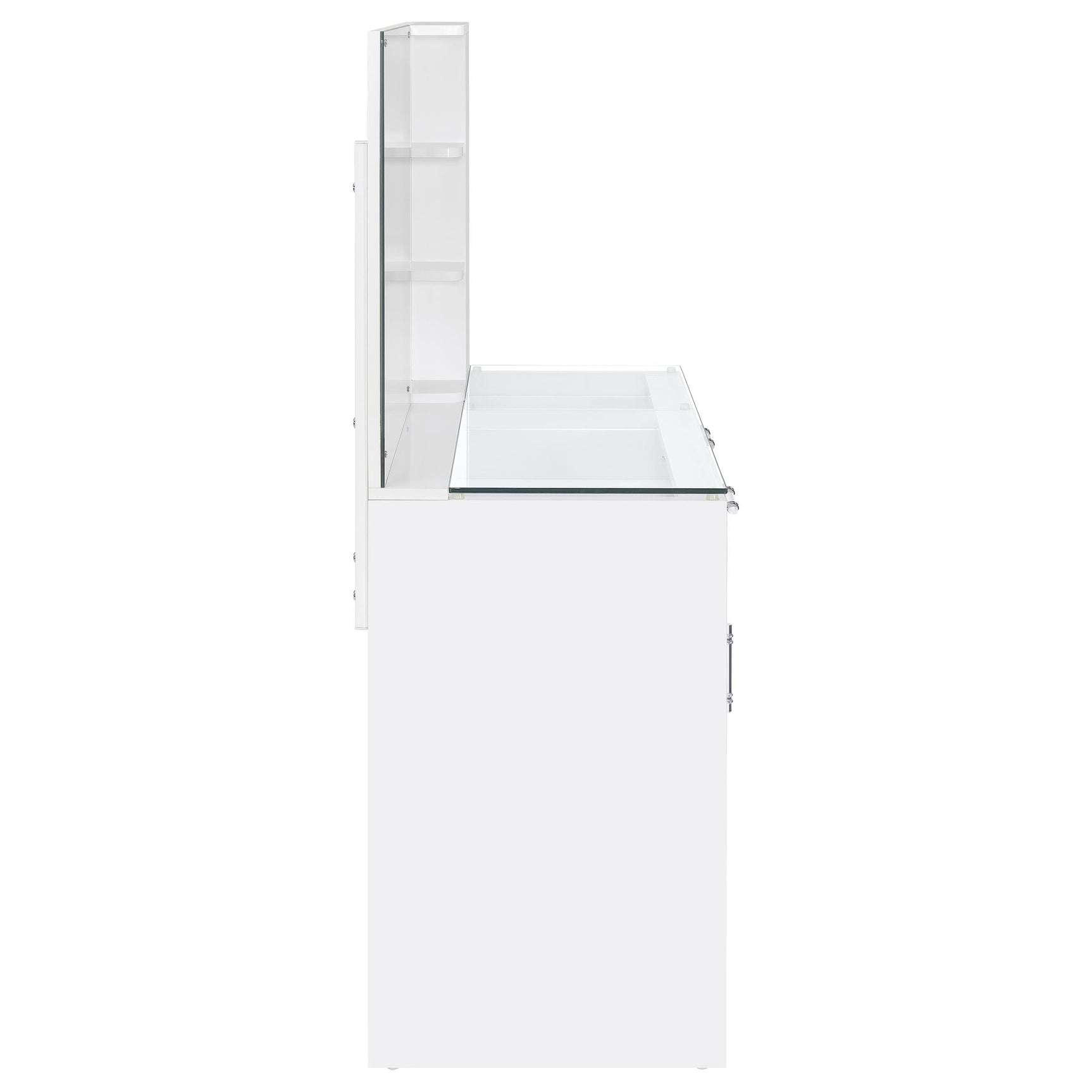 Flora 2-drawer Vanity Set with LED Mirror White High Gloss - Tampa Furniture Outlet