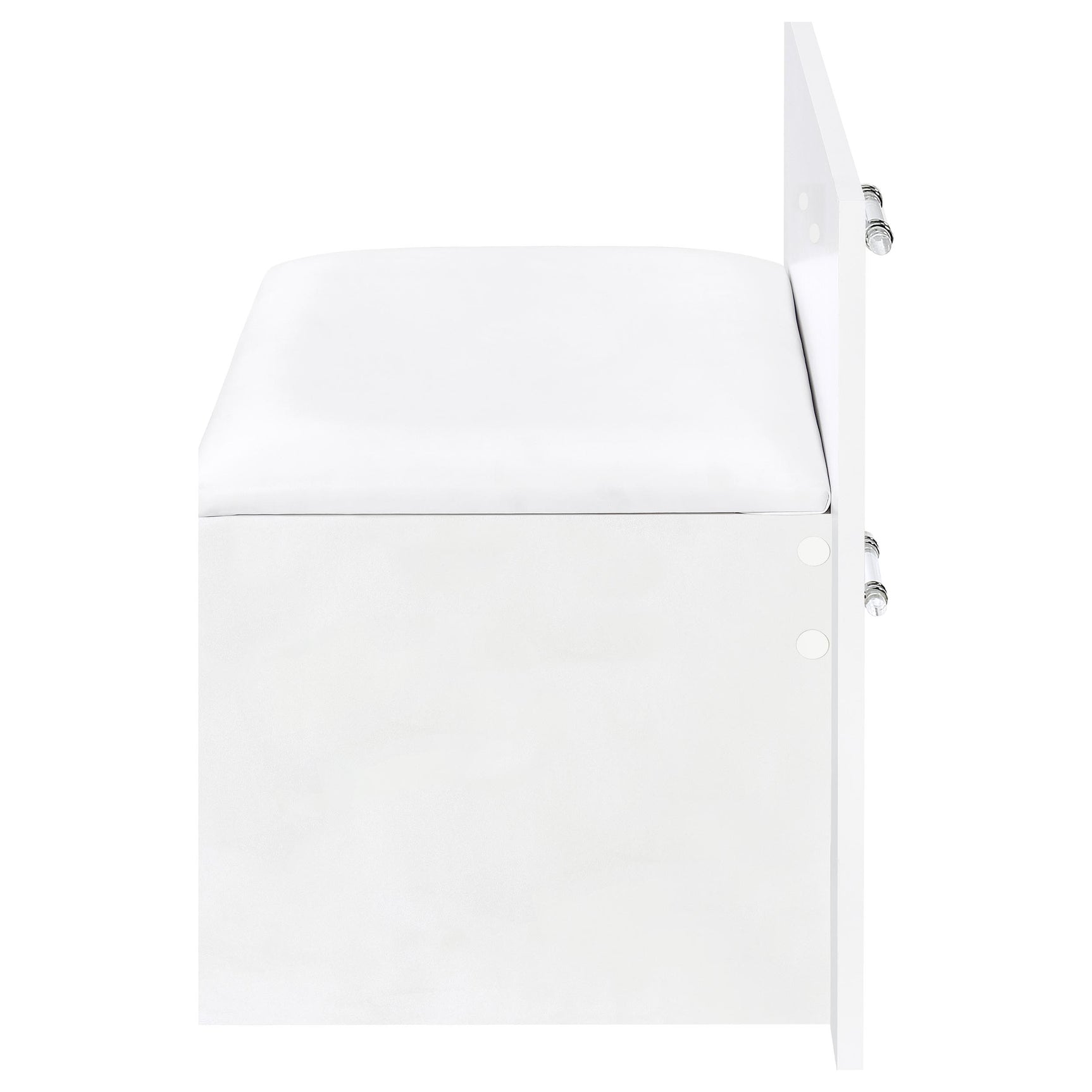Flora 2-drawer Vanity Set with LED Mirror White High Gloss - Tampa Furniture Outlet