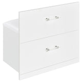 Flora 2-drawer Vanity Set with LED Mirror White High Gloss - Tampa Furniture Outlet