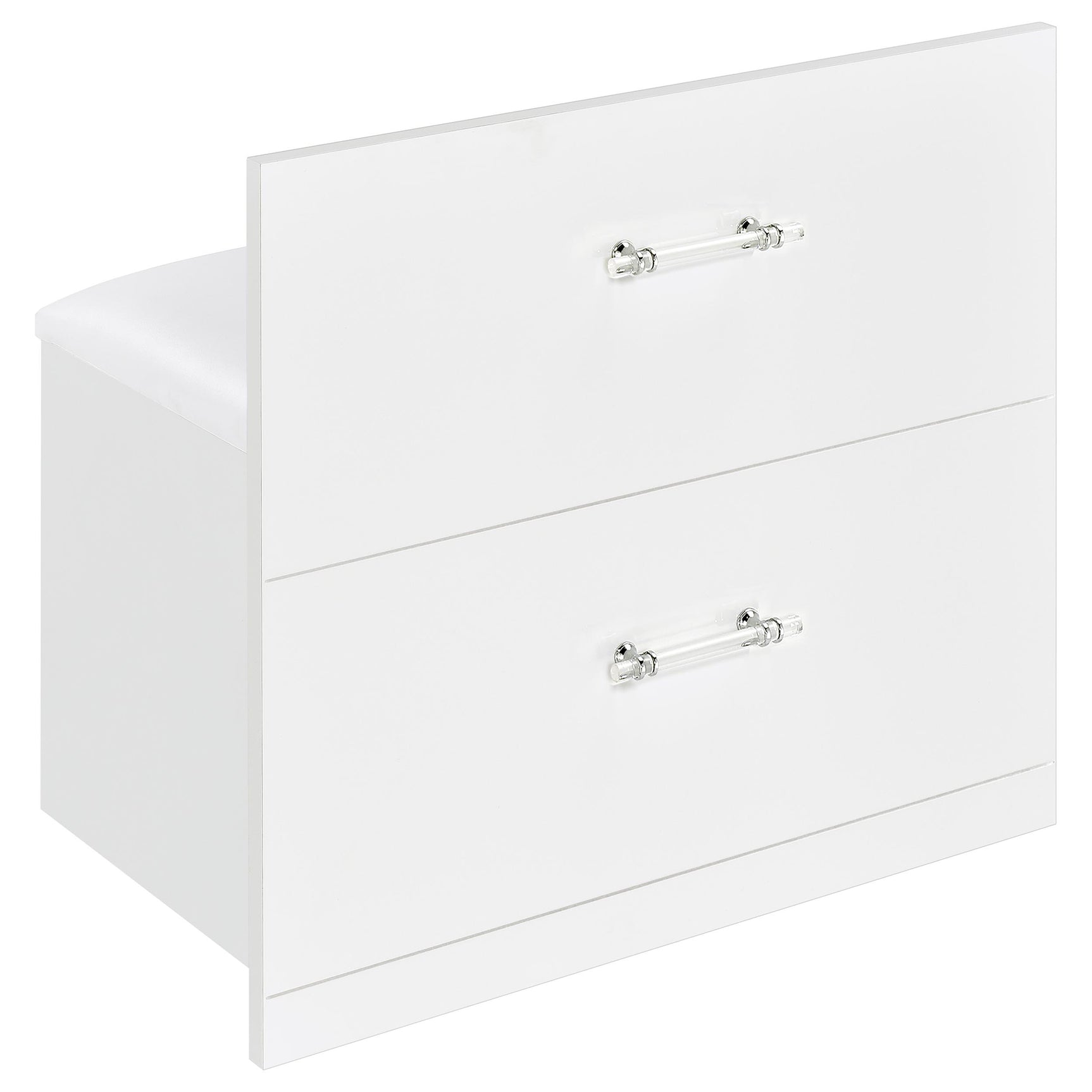 Flora 2-drawer Vanity Set with LED Mirror White High Gloss - Tampa Furniture Outlet