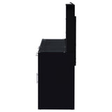 Flora 2-drawer Vanity Set with LED Mirror Black High Gloss - Tampa Furniture Outlet