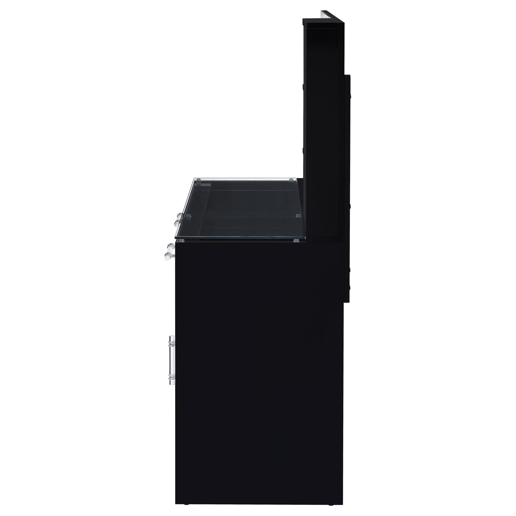 Flora 2-drawer Vanity Set with LED Mirror Black High Gloss - Tampa Furniture Outlet