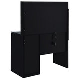 Flora 2-drawer Vanity Set with LED Mirror Black High Gloss - Tampa Furniture Outlet