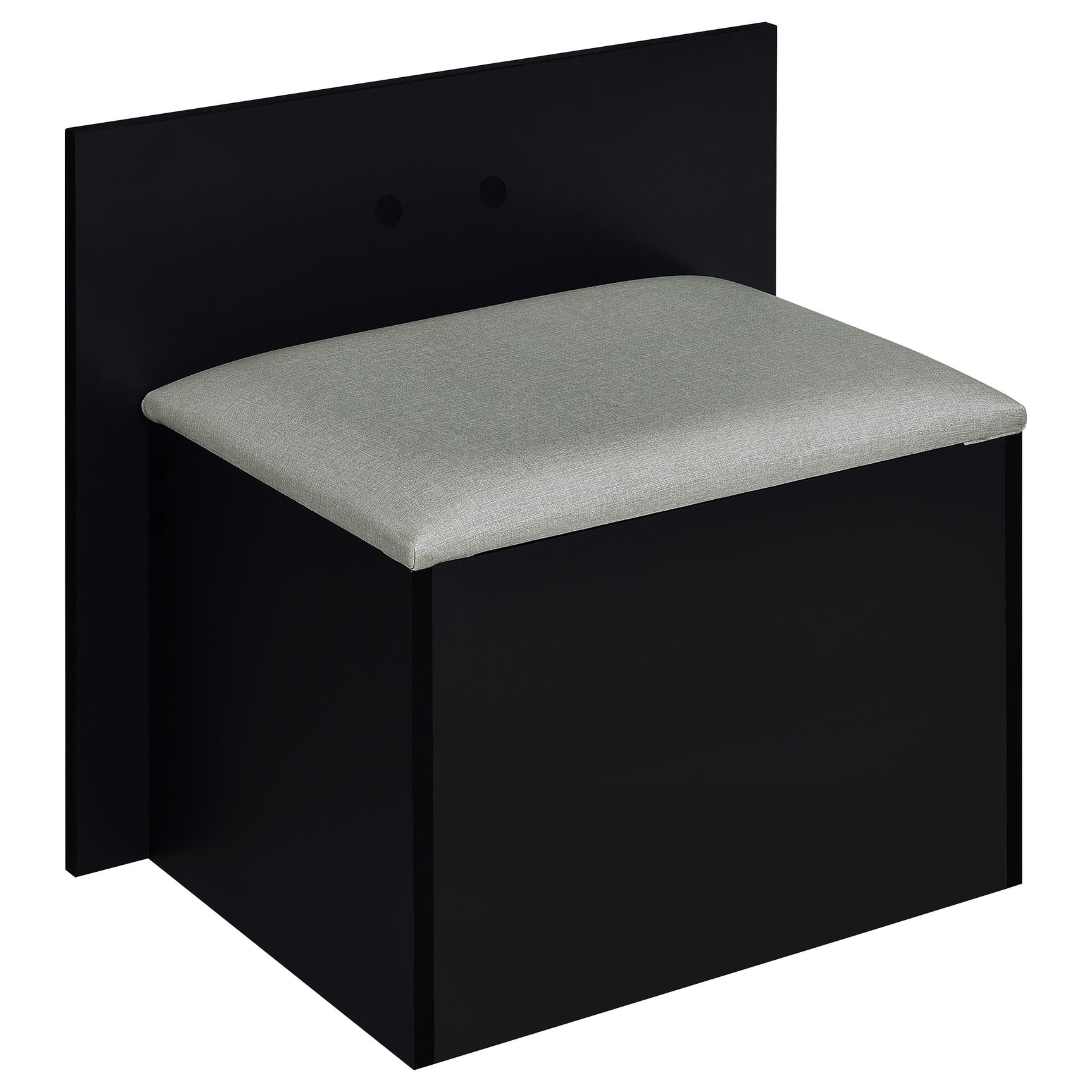Flora 2-drawer Vanity Set with LED Mirror Black High Gloss - Tampa Furniture Outlet